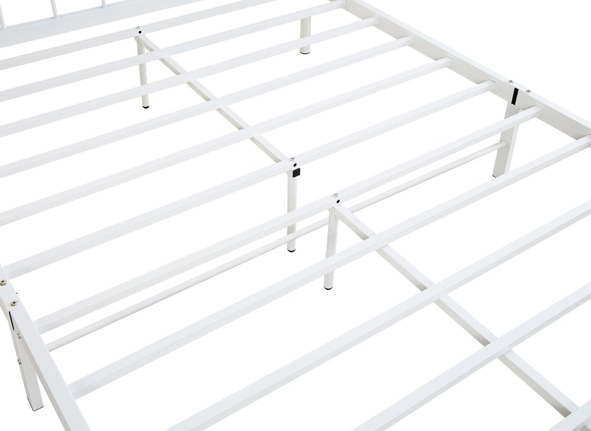 Lit double en métal blanc GASTON 160x200 cm - DécoInParis