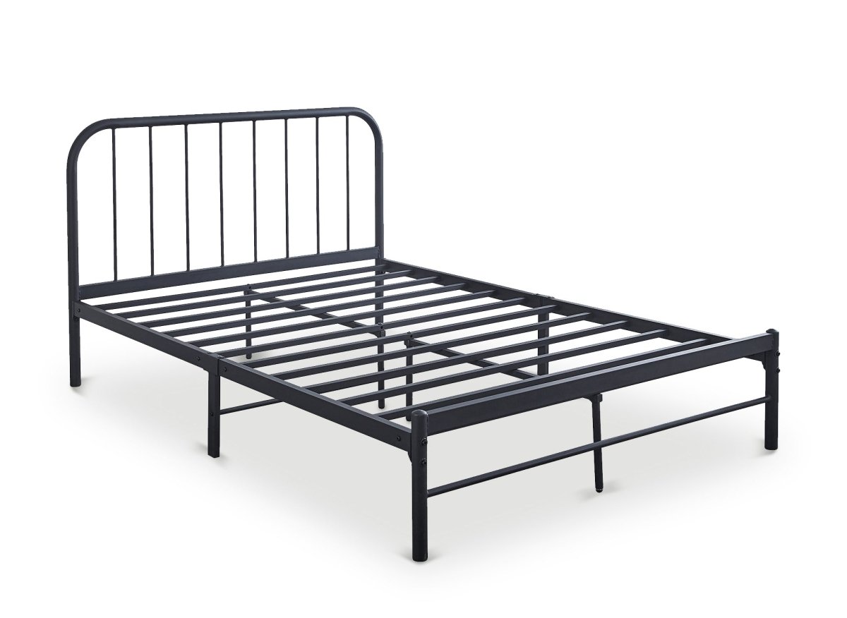Lit double en métal noir GASTON 160x200 cm - DécoInParis
