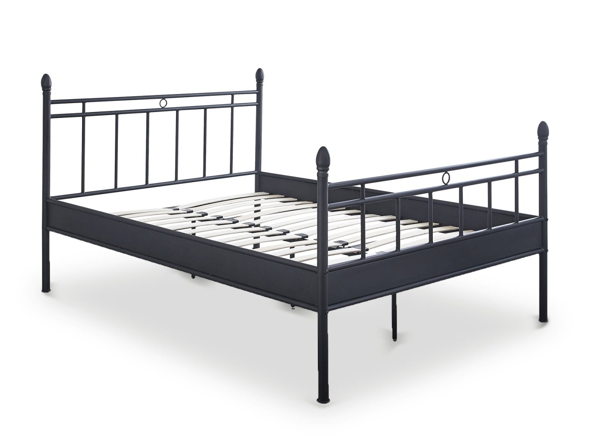 Lit double en métal noir KADY 140 x 190 cm - DécoInParis