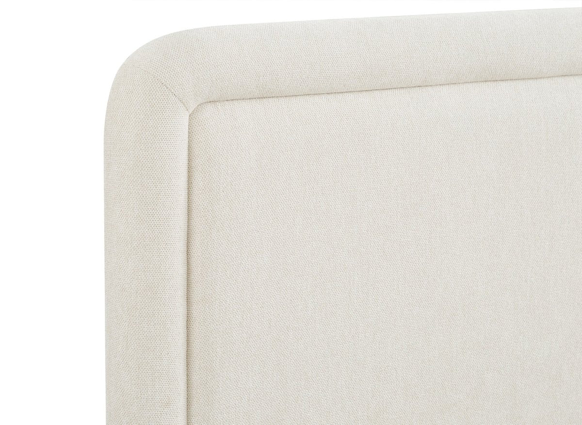 Lit double en tissu doux beige 140 x190 cm ANELA - DécoInParis