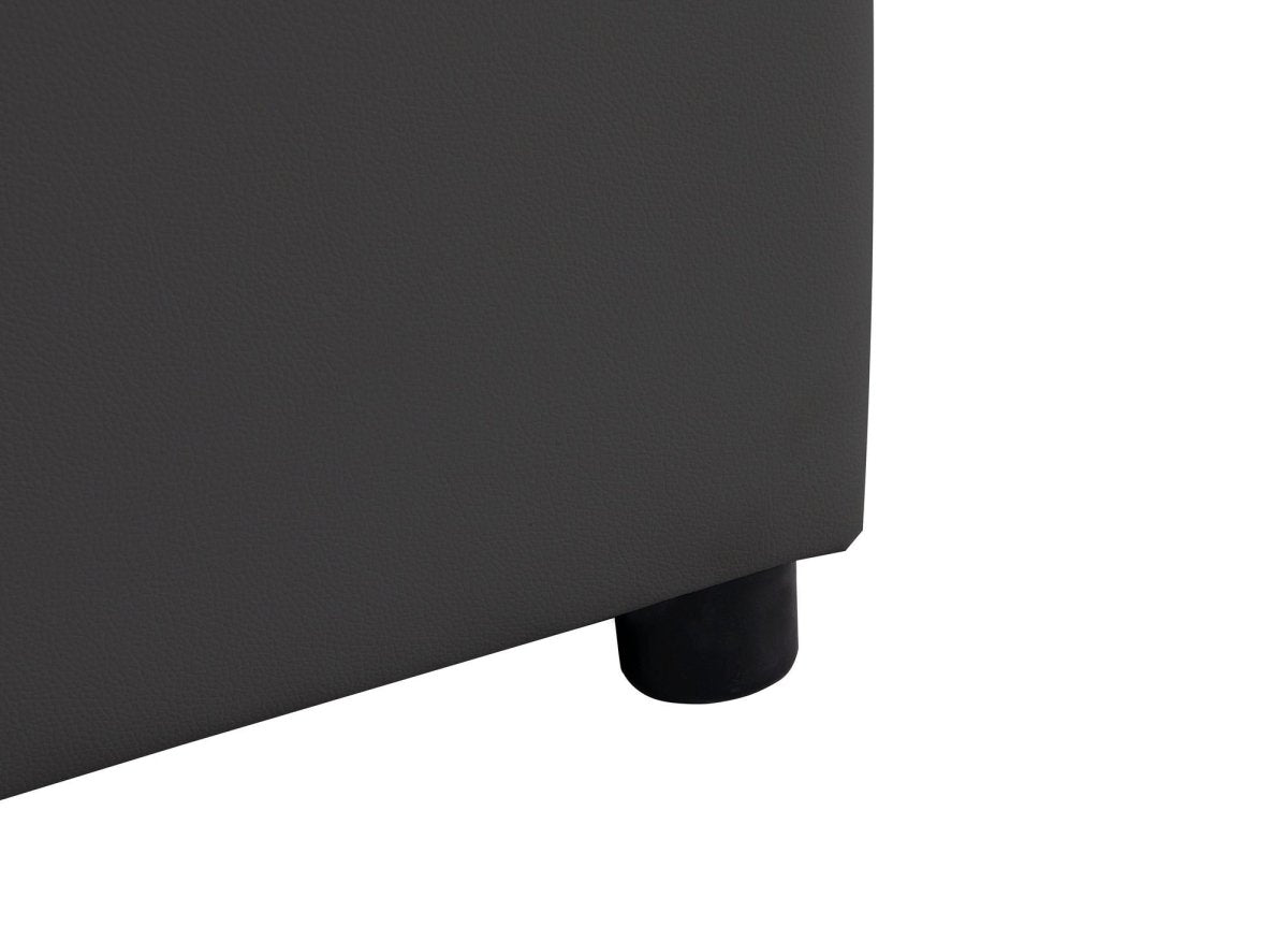 Lit sommier relevable avec coffre en simili cuir noir 160x200 cm LIZBAN - DécoInParis