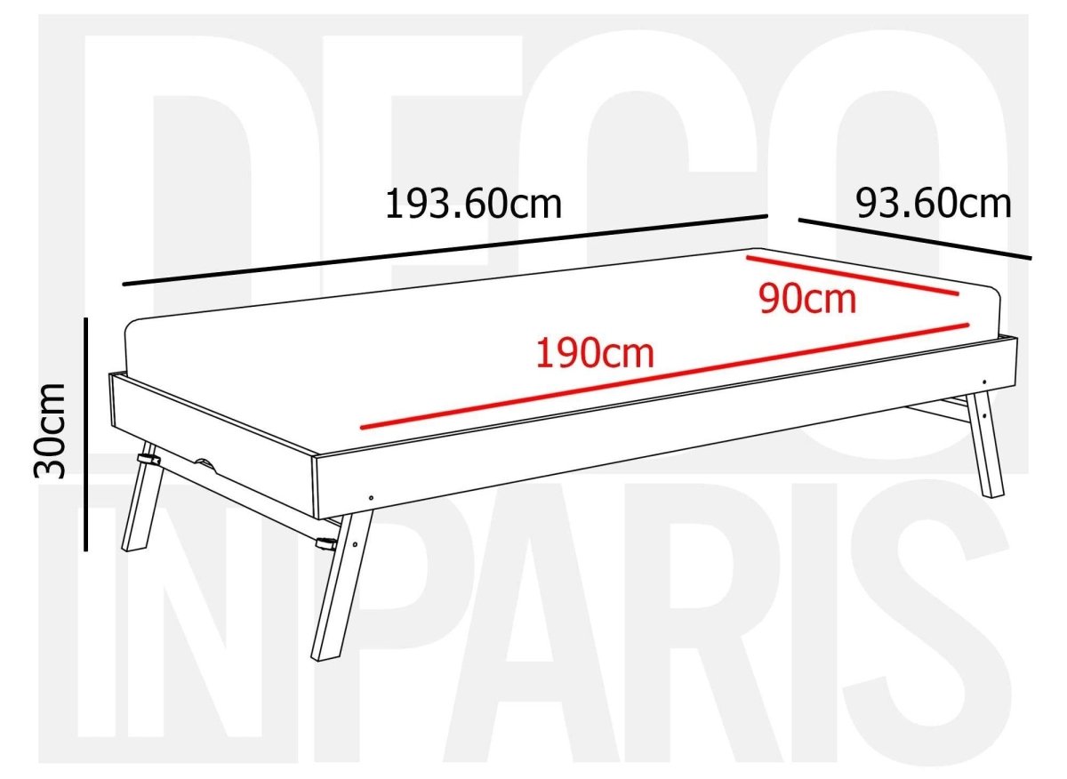 Lit superposé gigogne 3 couchages en bois blanc LEOPAUL 90 x 190 cm - DécoInParis