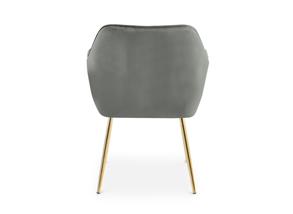 Lot de 2 chaises avec accoudoirs en velours gris EDWIGE - DécoInParis