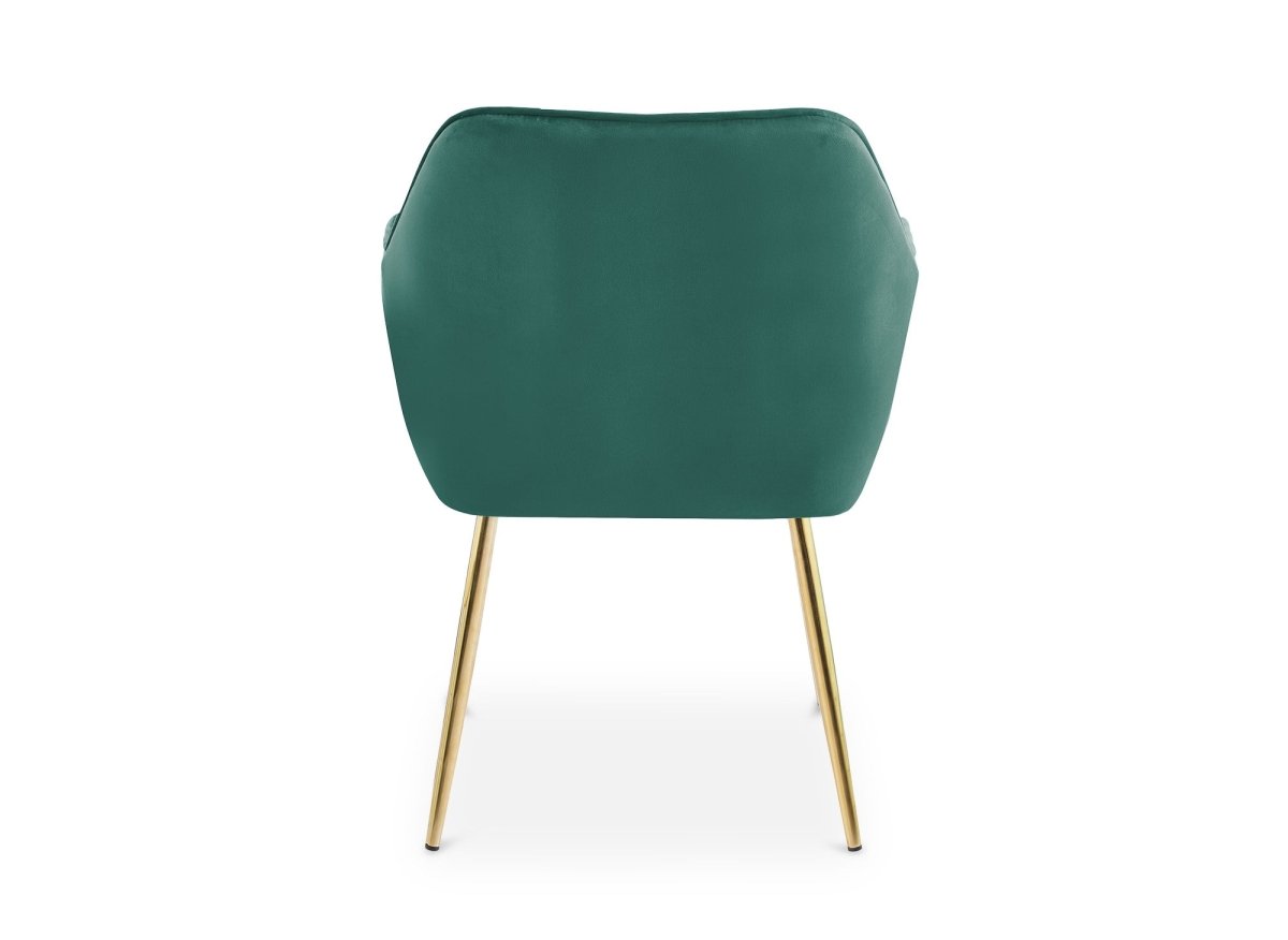Lot de 2 chaises avec accoudoirs en velours vert EDWIGE - DécoInParis
