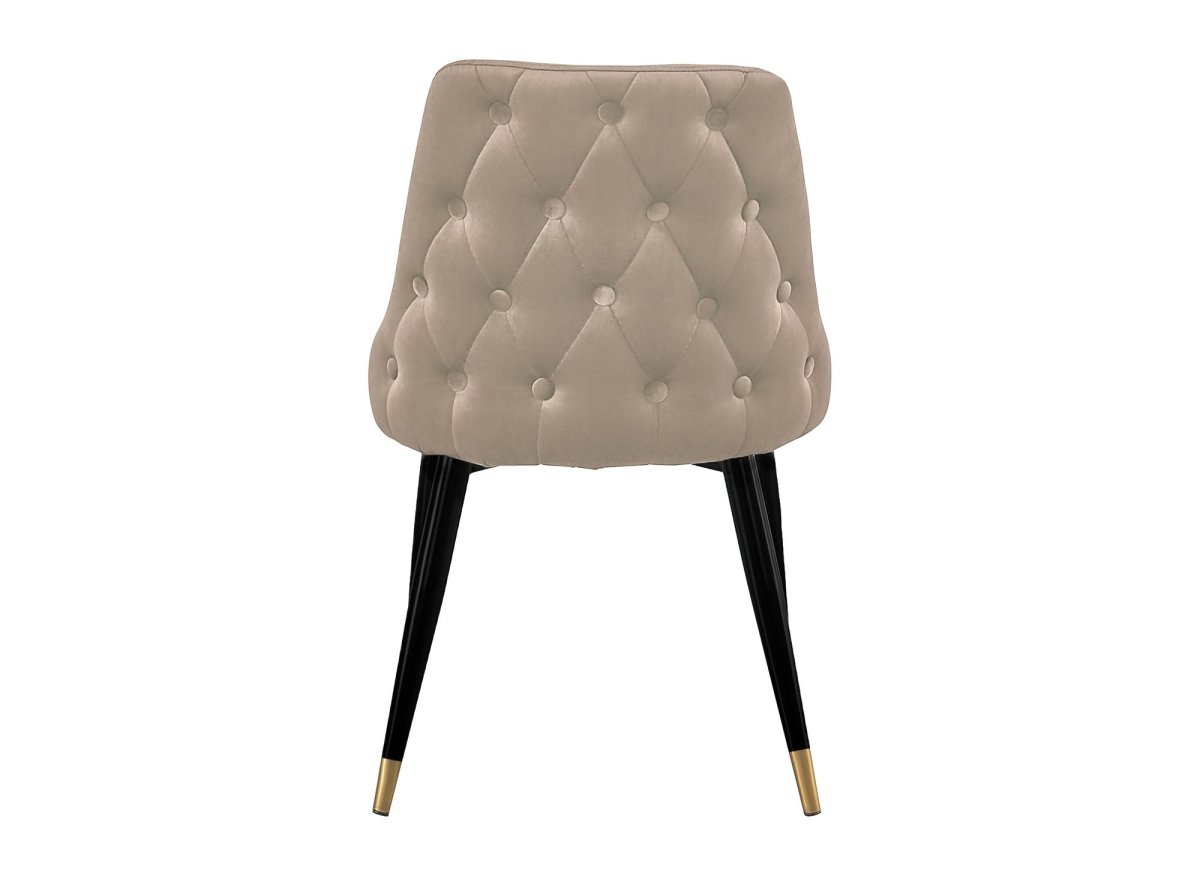 Lot de 2 chaises capitonnées en velours beige DORINA - DécoInParis