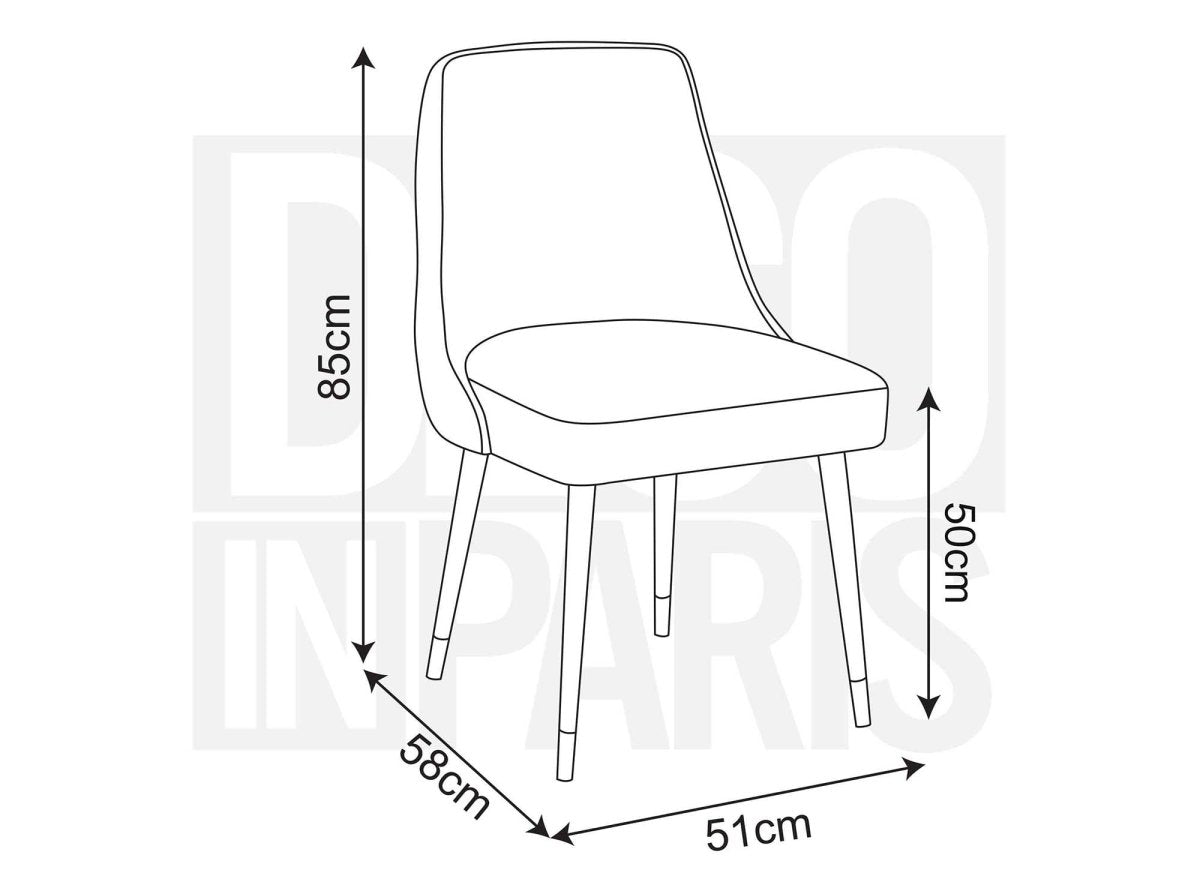 Lot de 2 chaises capitonnées en velours gris DORINA - DécoInParis