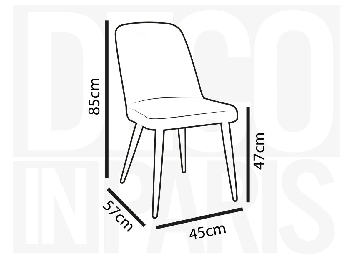 Lot de 2 chaises de repas en tissu lin beige KINSEY - DécoInParis