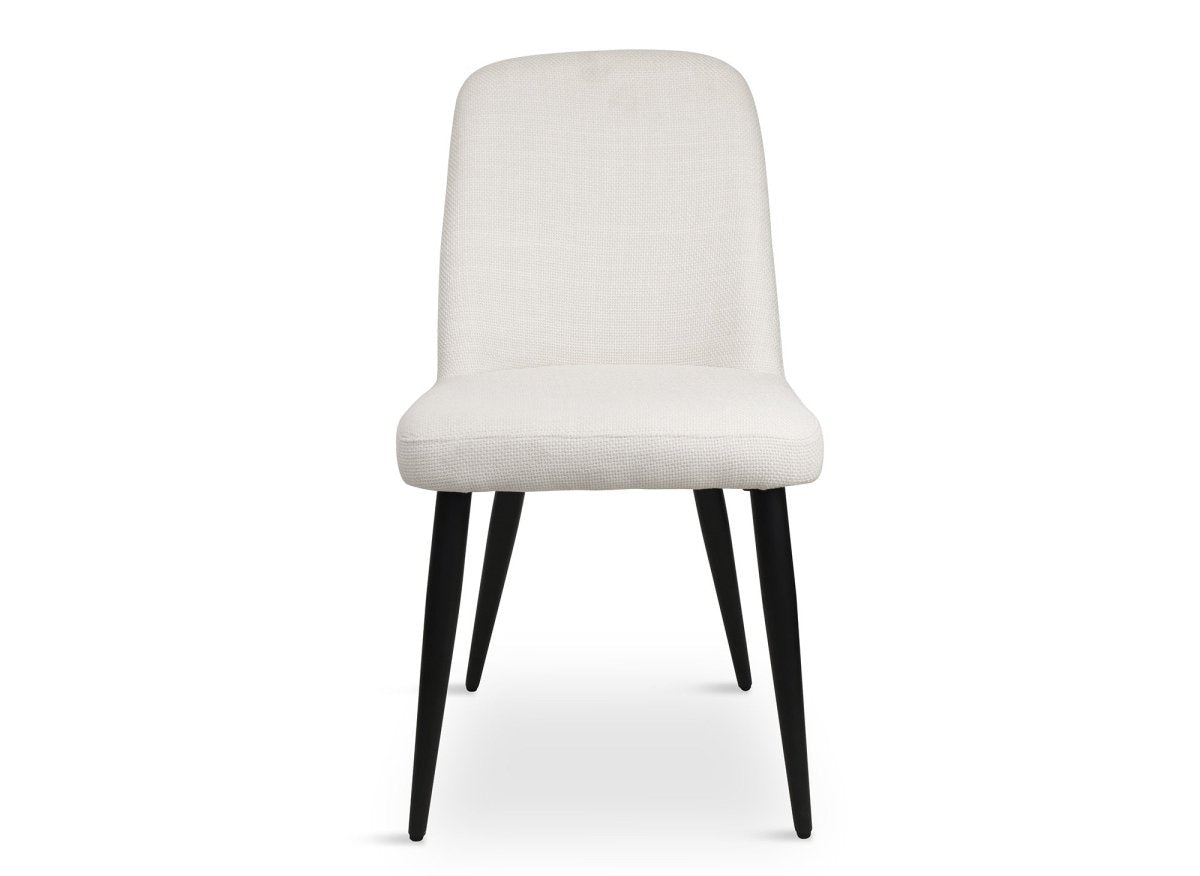 Lot de 2 chaises de repas en tissu lin beige KINSEY - DécoInParis