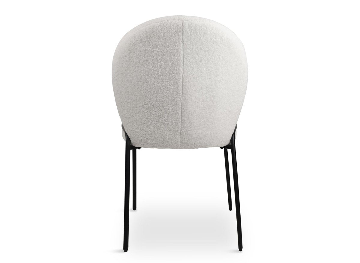 Lot de 2 chaises design en tissu bouclette blanc BENTA - DécoInParis