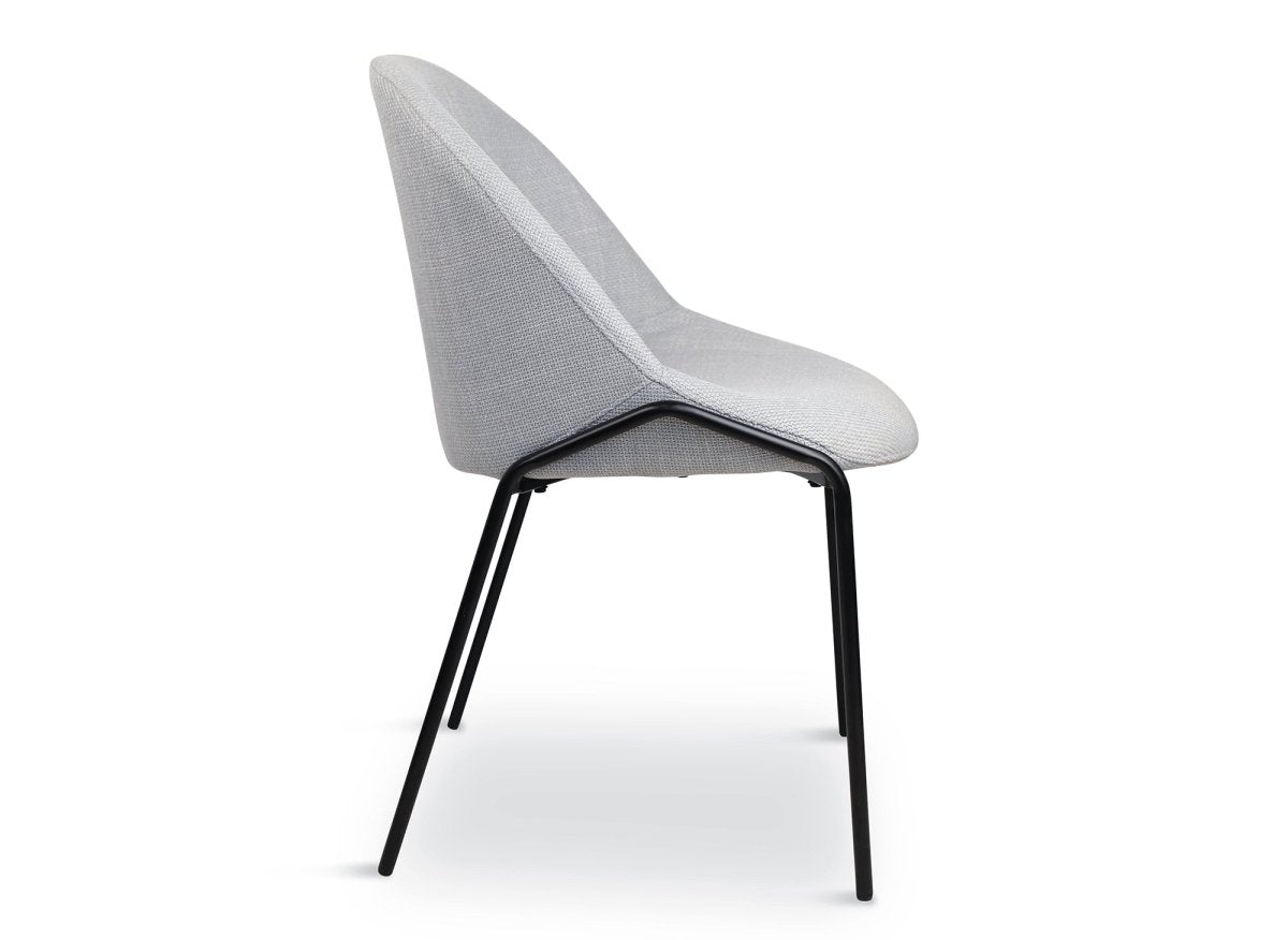 Lot de 2 chaises design en tissu lin gris ZAYA - DécoInParis