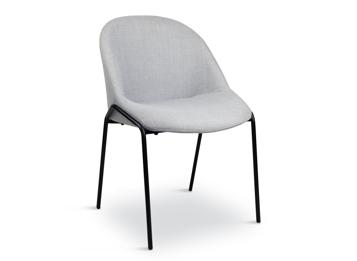 Lot de 2 chaises design en tissu lin gris ZAYA - DécoInParis