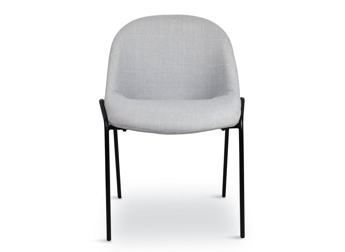 Lot de 2 chaises design en tissu lin gris ZAYA - DécoInParis