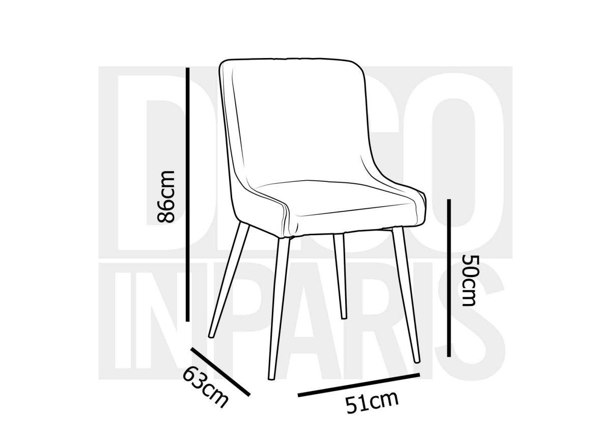 Lot de 2 chaises design en velours beige JENNY - DécoInParis