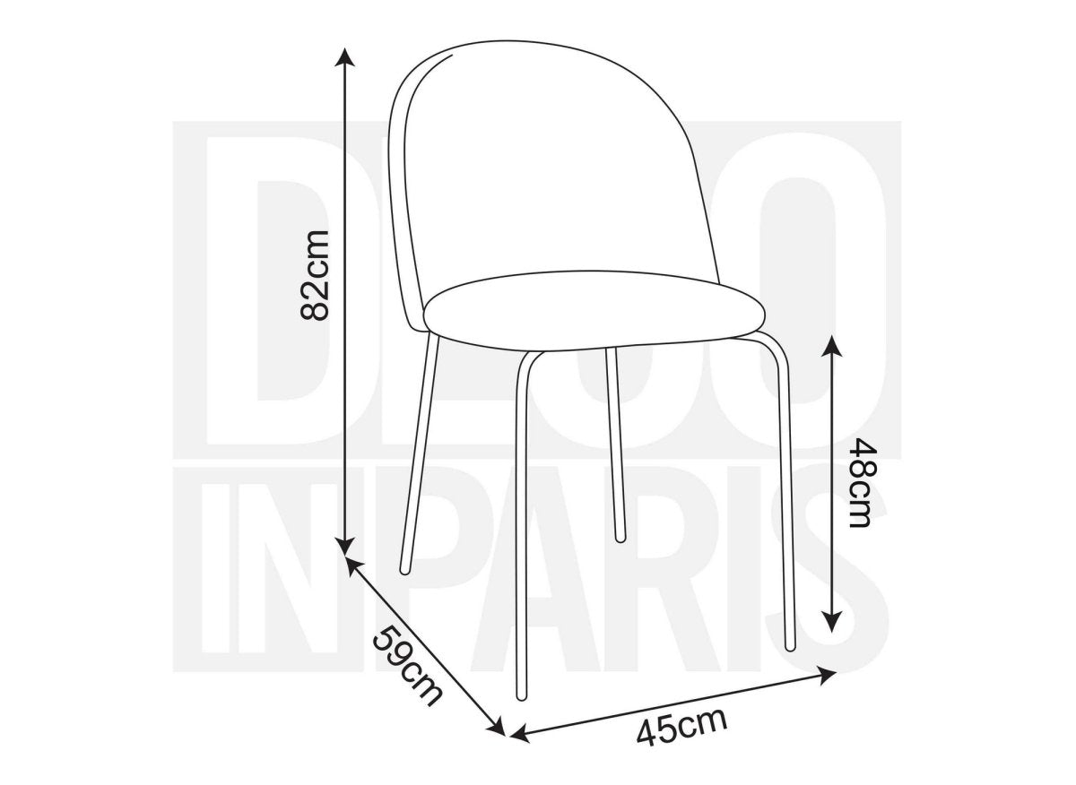 Lot de 2 chaises design en velours beige KENNETH - DécoInParis