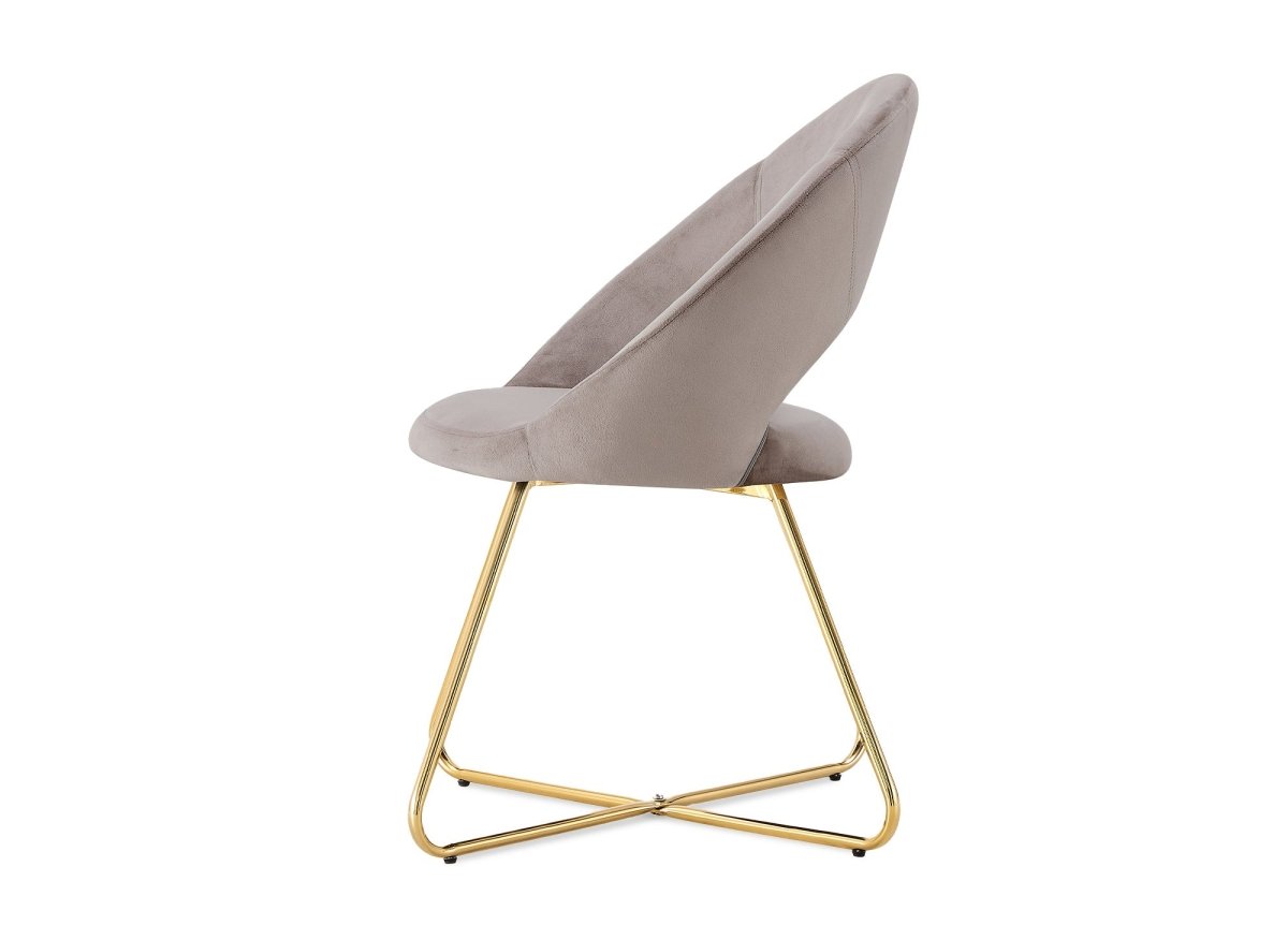 Lot de 2 chaises design en velours beige PETRA - DécoInParis
