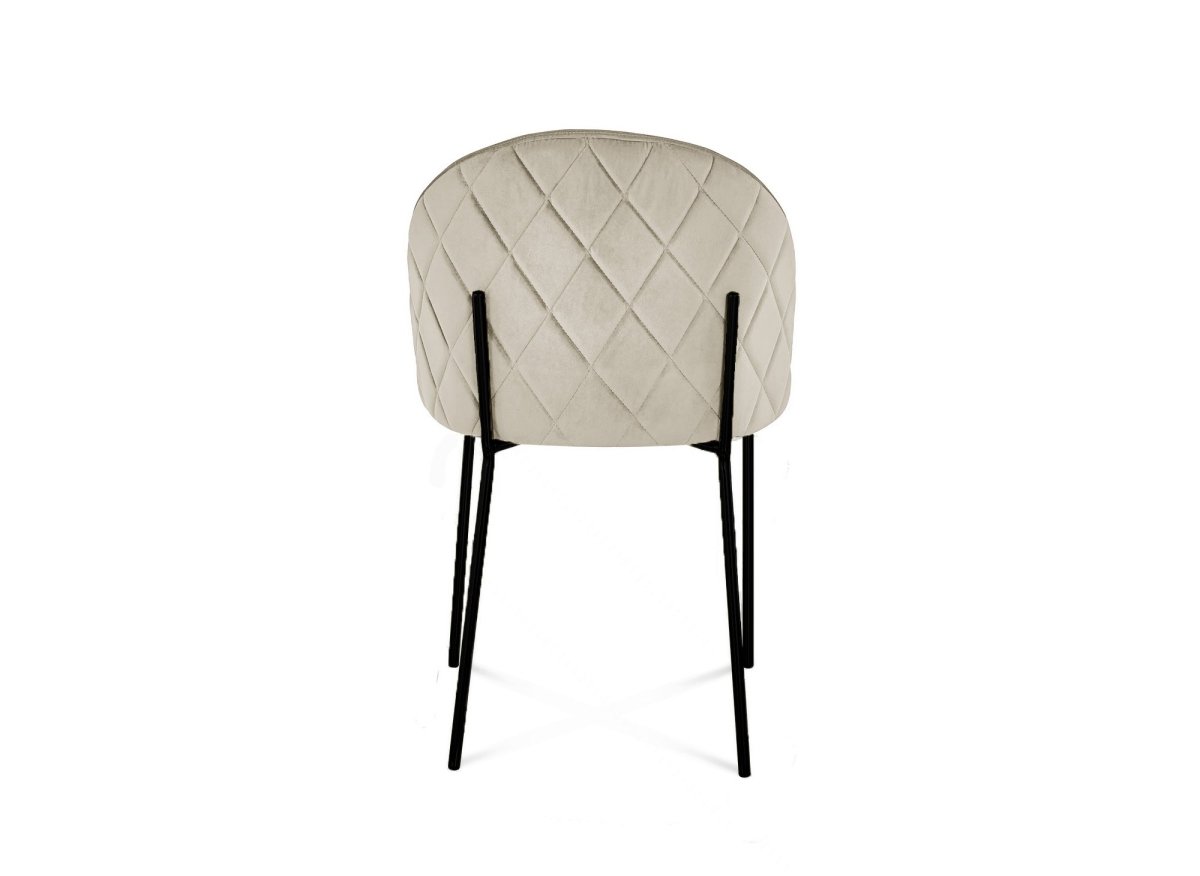 Lot de 2 chaises design en velours beige pieds noirs KENNETH - DécoInParis