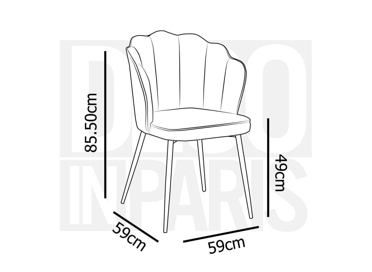 Lot de 2 chaises design en velours bleu GARANCE - DécoInParis