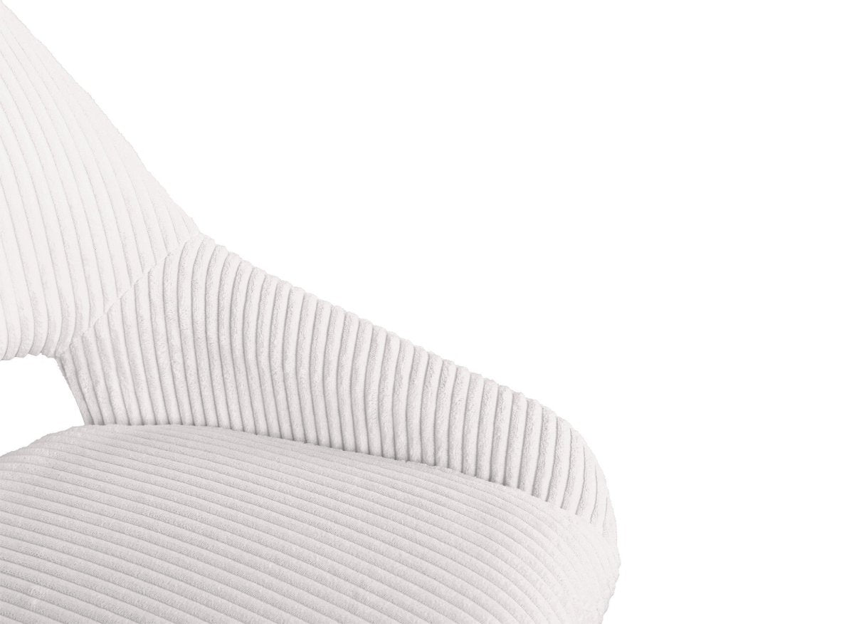 Lot de 2 chaises design en velours côtelé blanc écru SYRA - DécoInParis