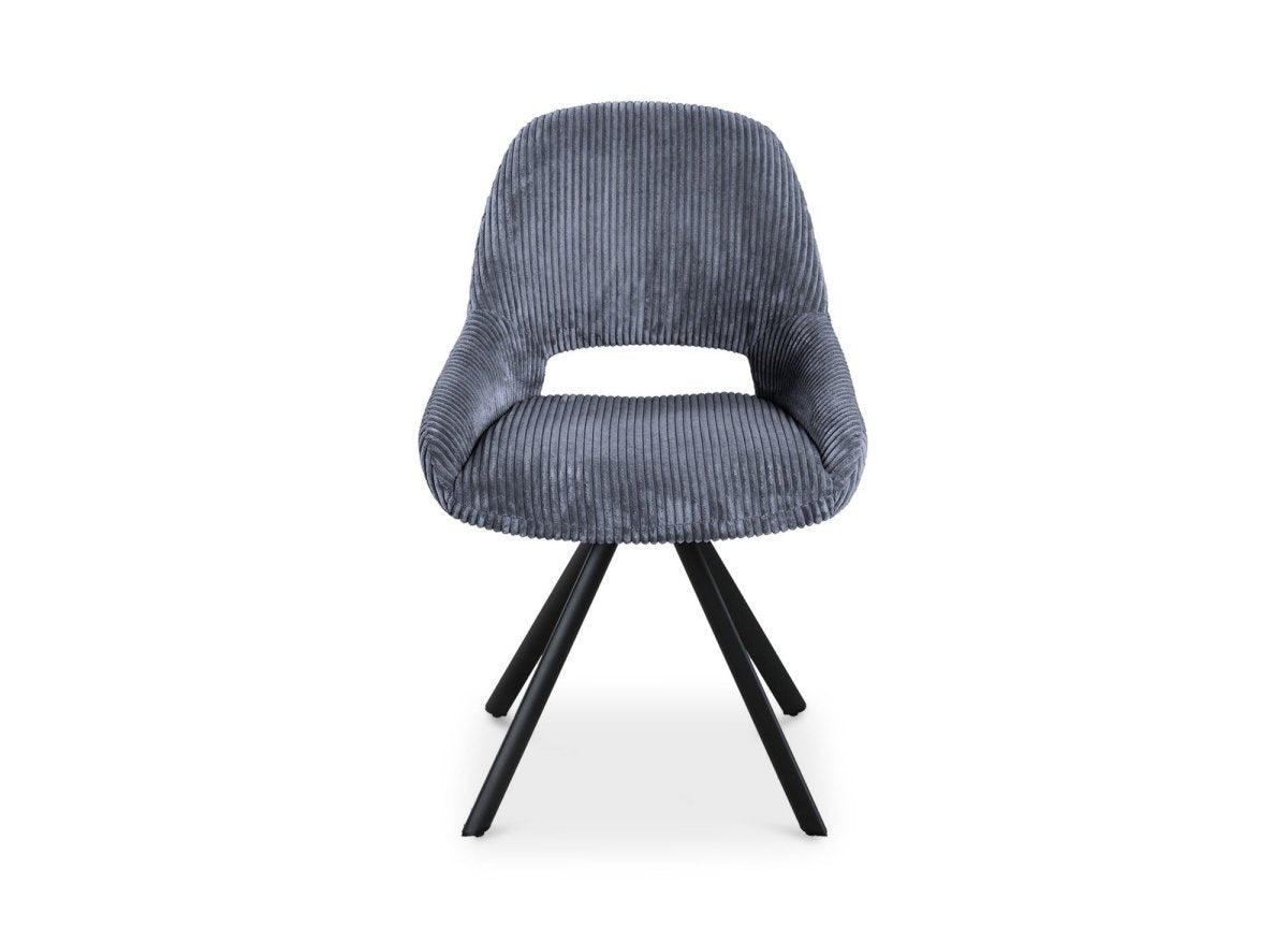 Lot de 2 chaises design en velours côtelé gris SYRA - DécoInParis