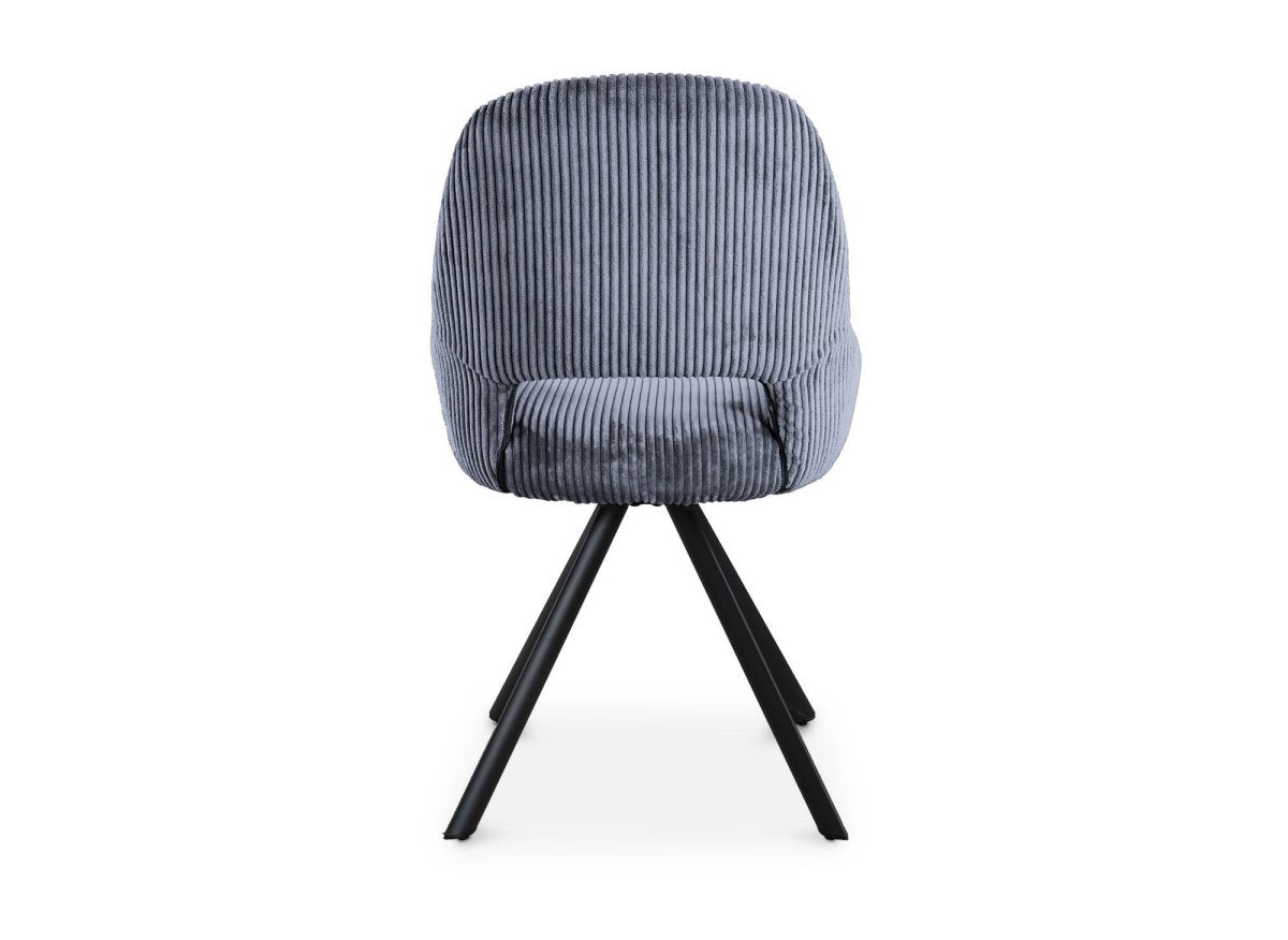 Lot de 2 chaises design en velours côtelé gris SYRA - DécoInParis