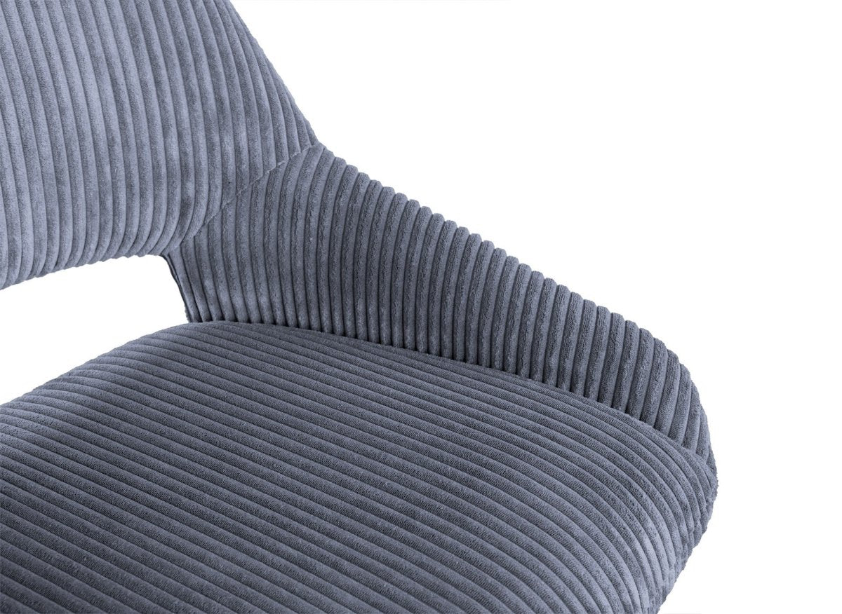 Lot de 2 chaises design en velours côtelé gris SYRA - DécoInParis