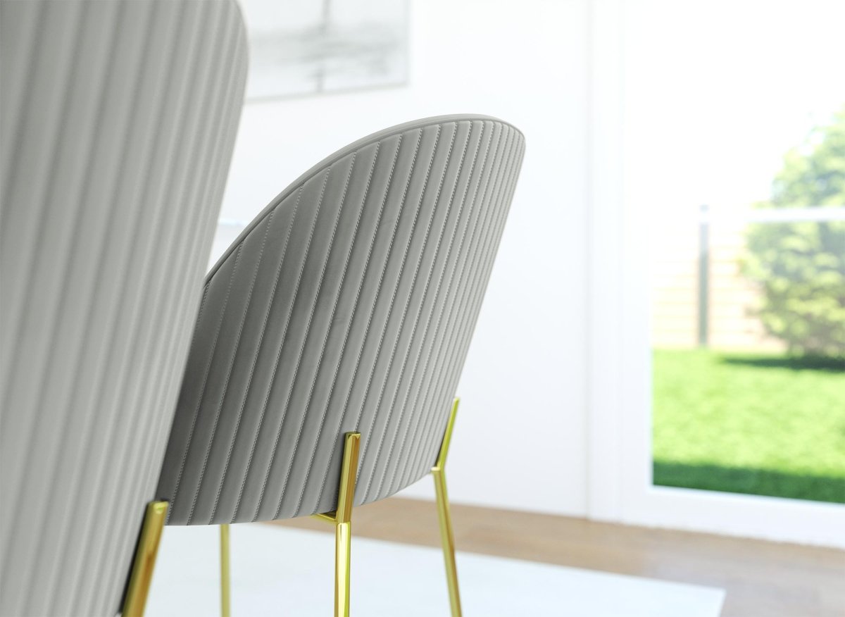 Lot de 2 chaises design en velours gris ARABEL - DécoInParis