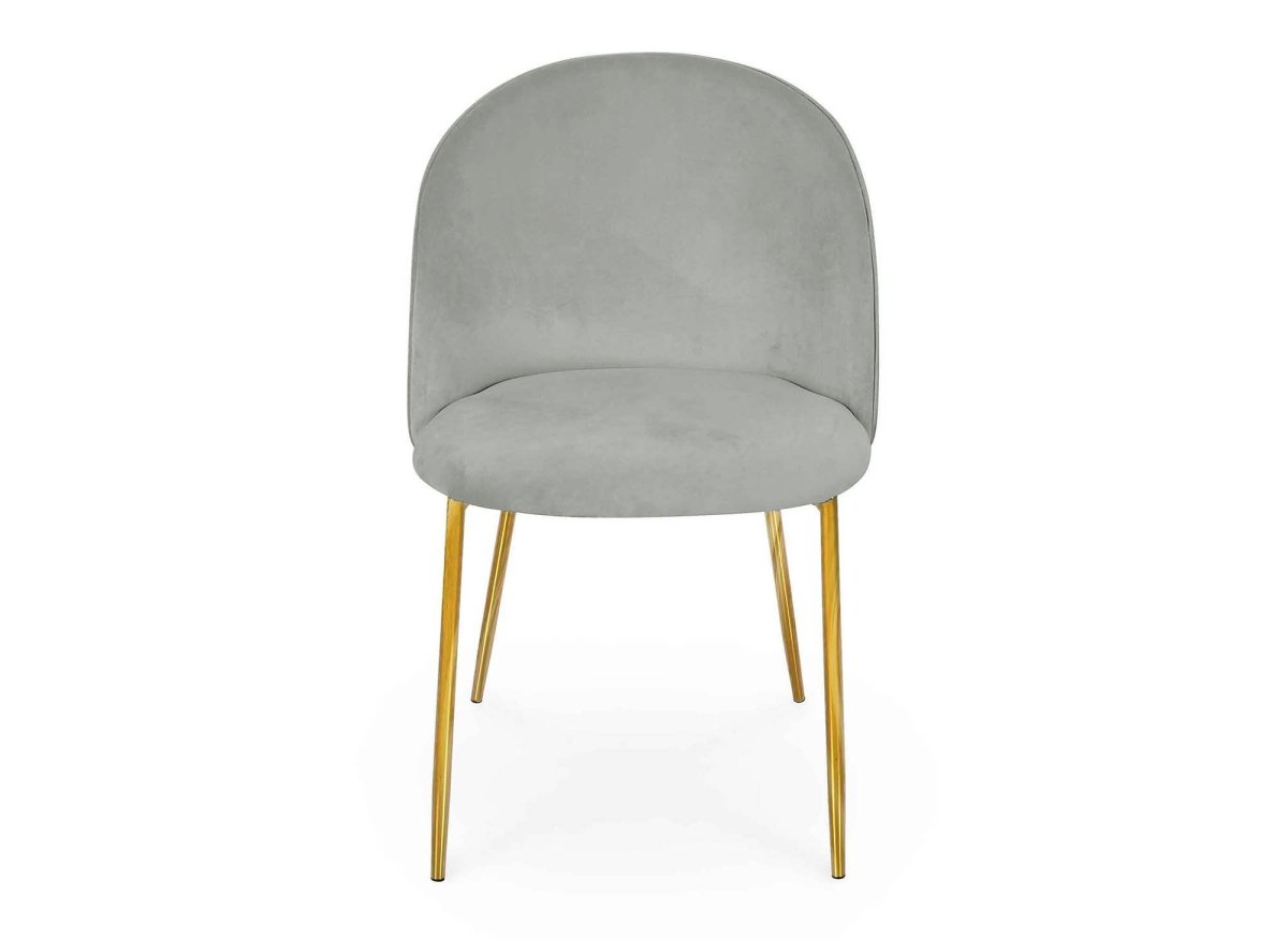 Lot de 2 chaises design en velours gris ARABEL - DécoInParis