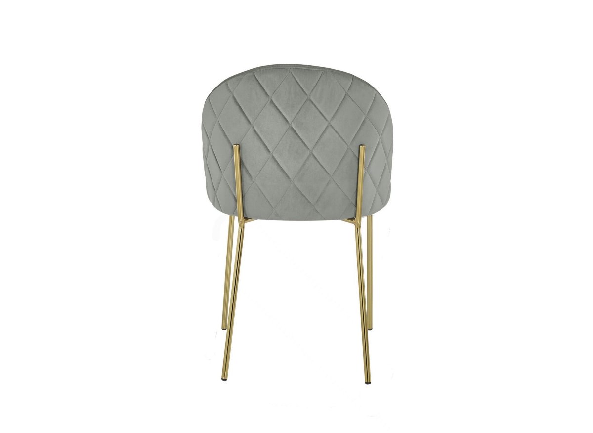 Lot de 2 chaises design en velours gris KENNETH - DécoInParis