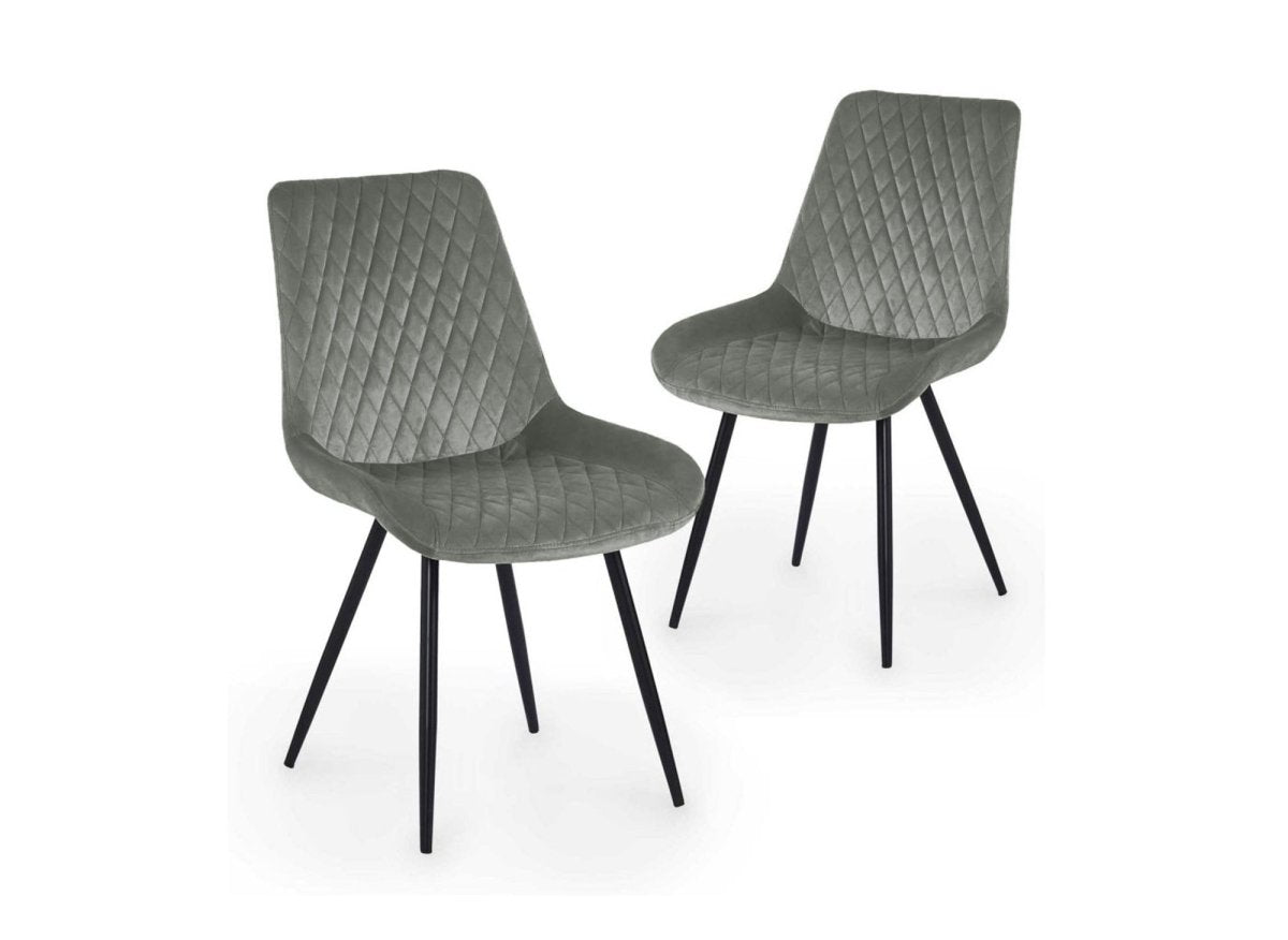 Lot de 2 chaises design en velours gris YOLA - DécoInParis