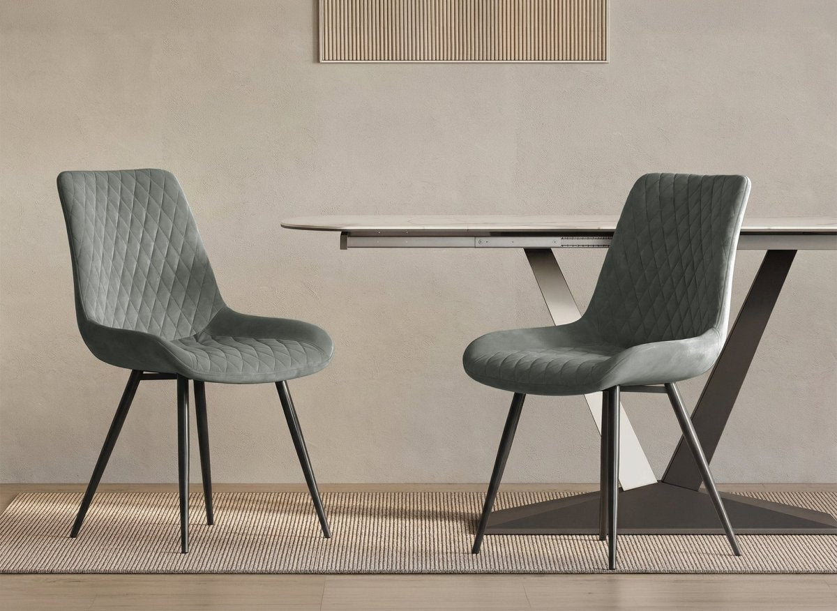 Lot de 2 chaises design en velours gris YOLA - DécoInParis