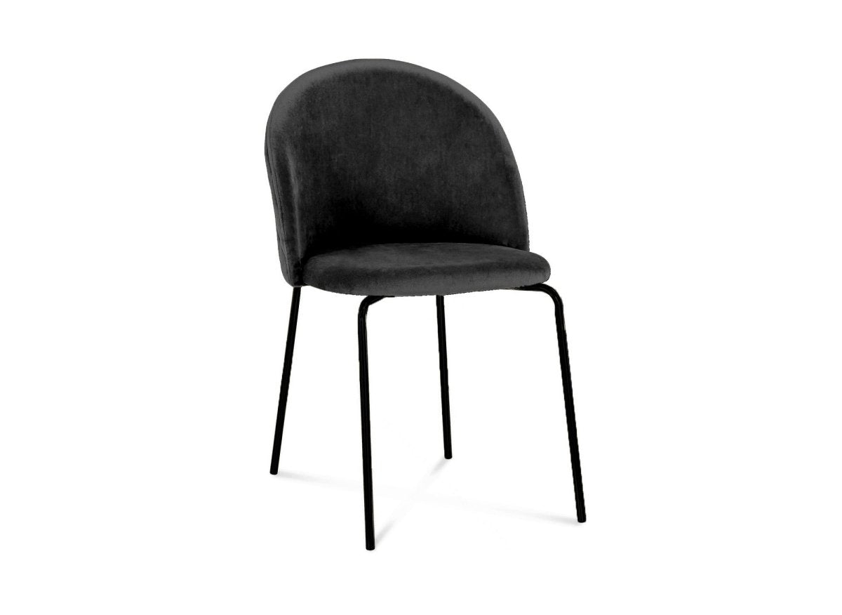 Lot de 2 chaises design en velours noir pieds noirs KENNETH - DécoInParis