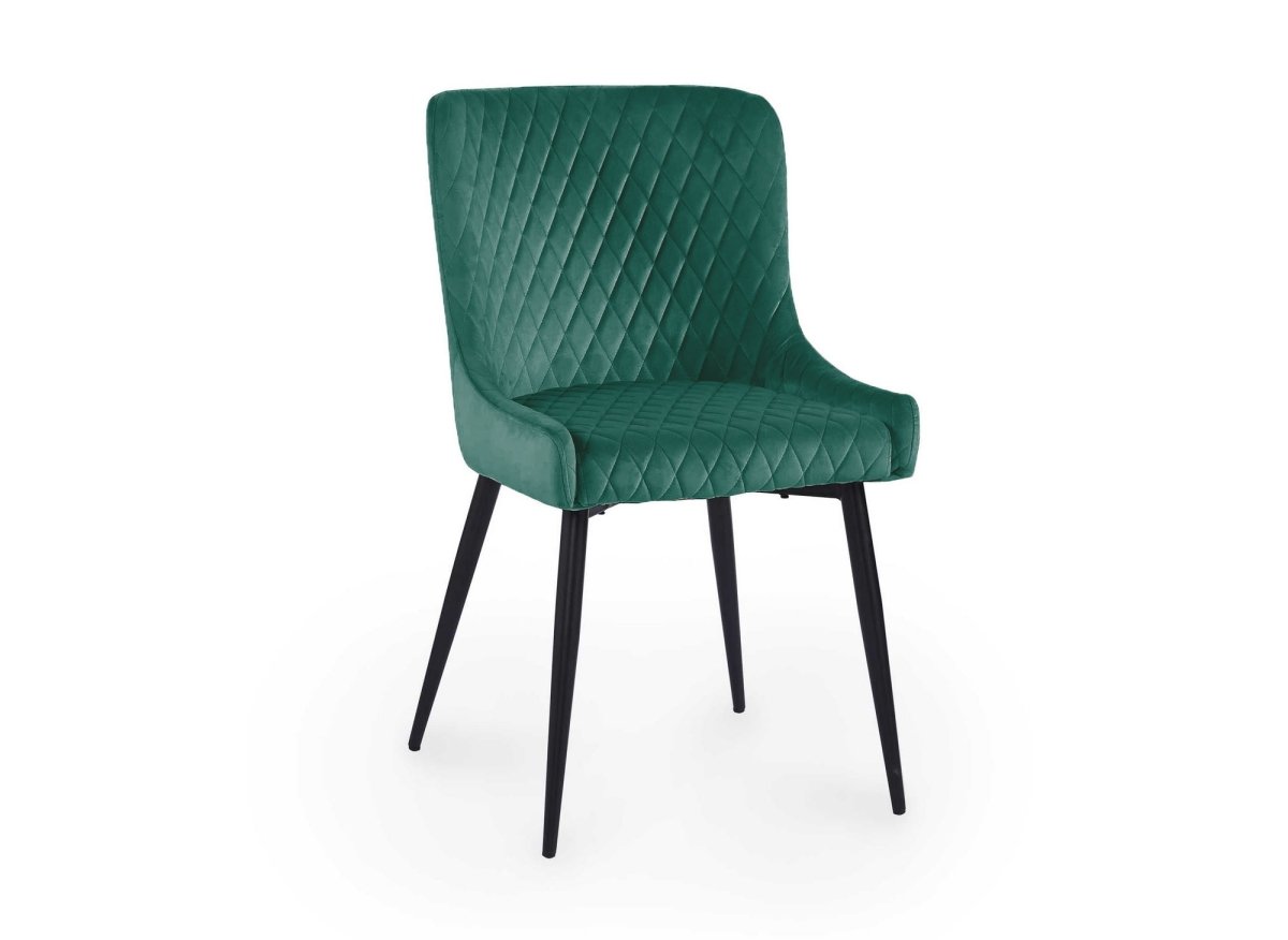 Lot de 2 chaises design en velours vert JENNY - DécoInParis