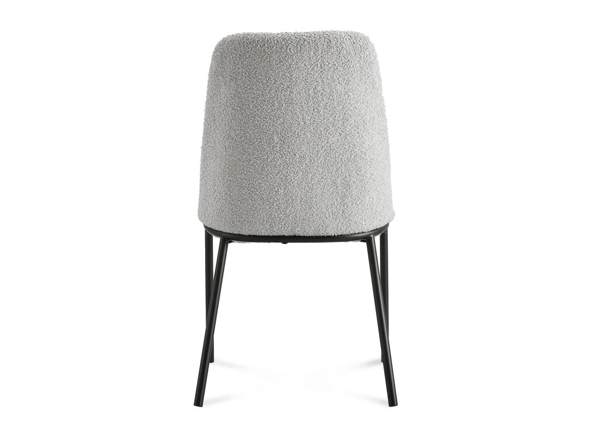 Lot de 2 chaises effet peau de mouton gris APRIL - DécoInParis
