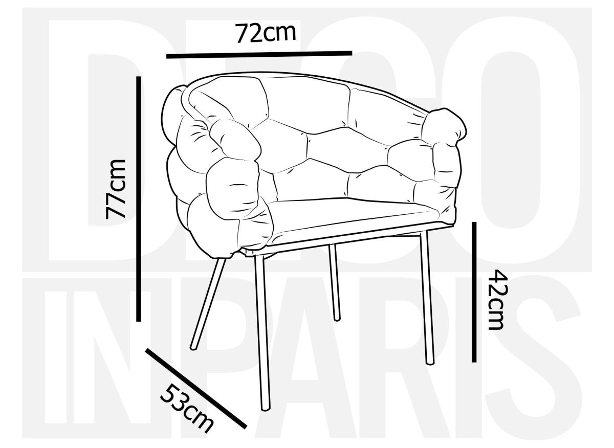 Lot de 2 chaises en velours beige pieds en métal argenté CHARLOTTE - DécoInParis