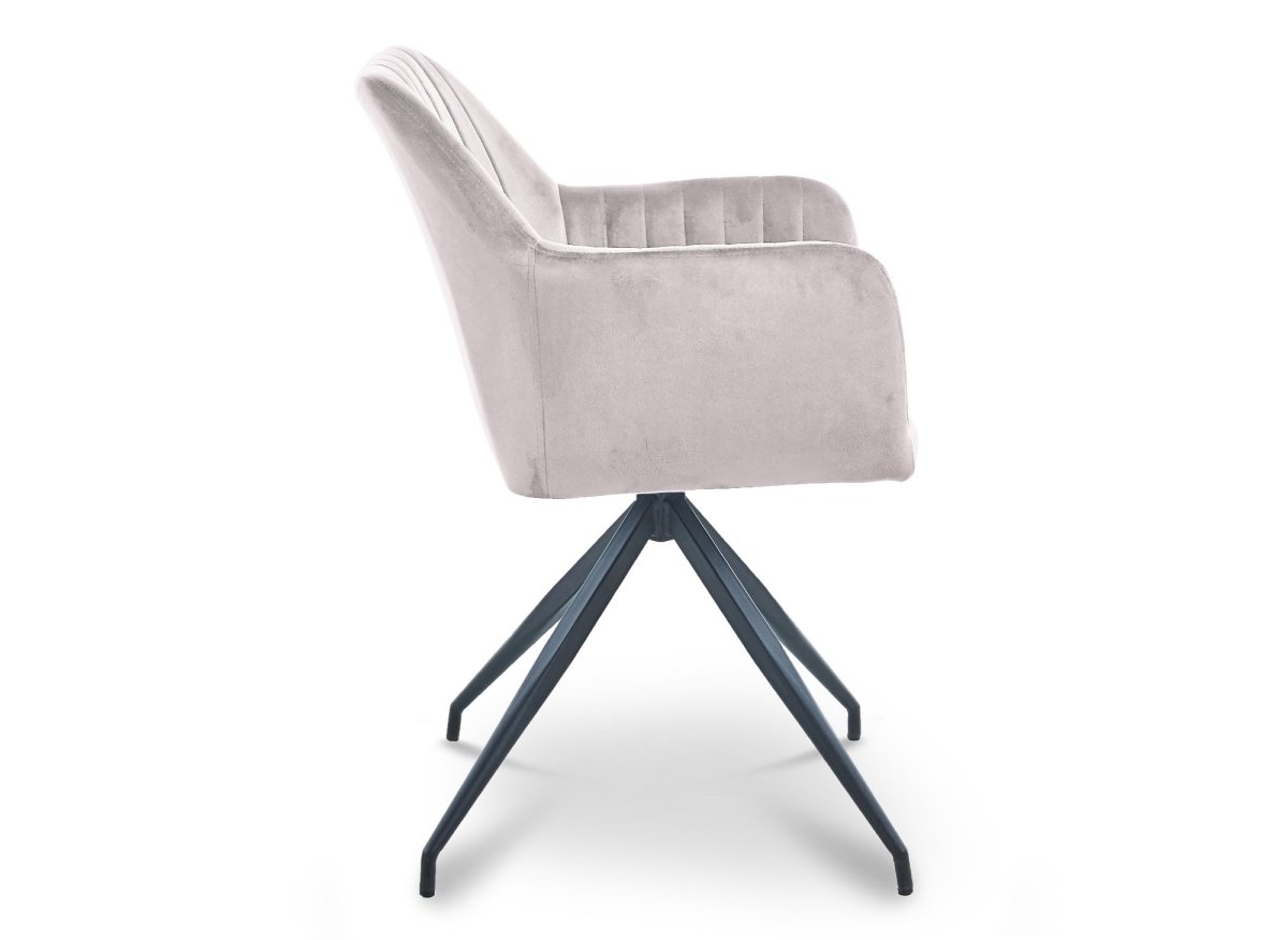 Lot de 2 chaises en velours beige pieds en métal noir RATUS - DécoInParis