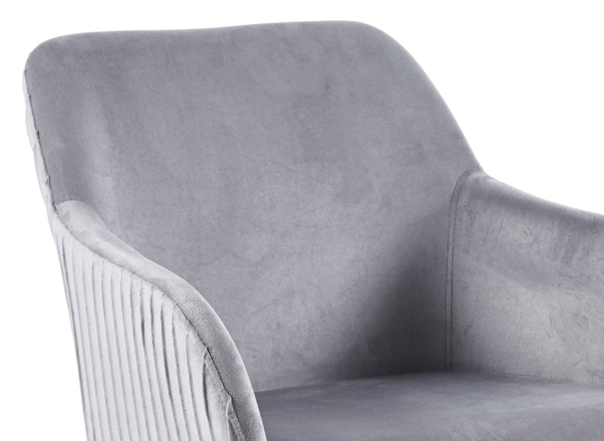 Lot de 2 chaises en velours gris pieds en métal noir DEVOR - DécoInParis