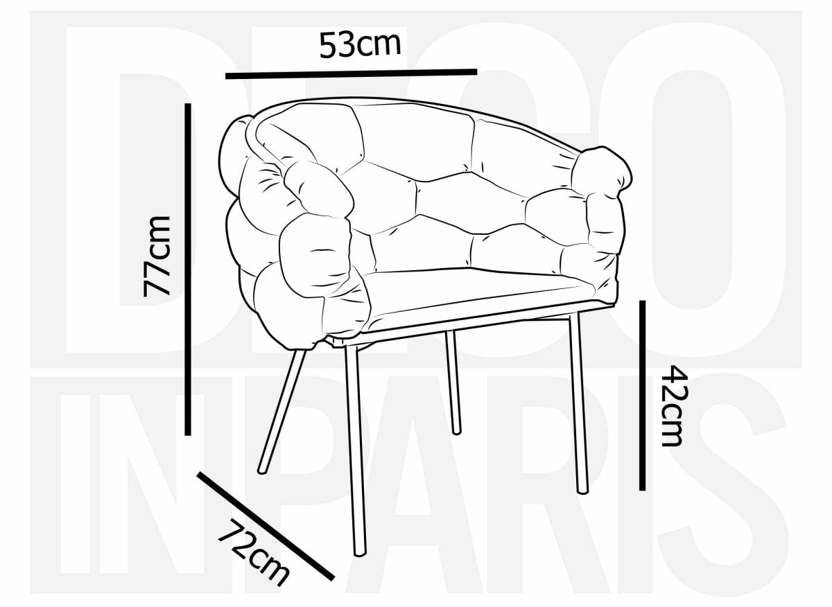 Lot de 2 chaises en velours taupe pieds en métal noir CHARLOTTE - DécoInParis