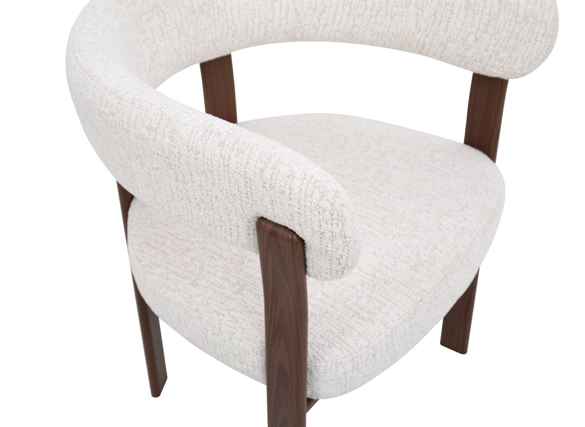 Lot de 2 chaises en velours tissé écru pieds en métal marron DIEGO - DécoInParis