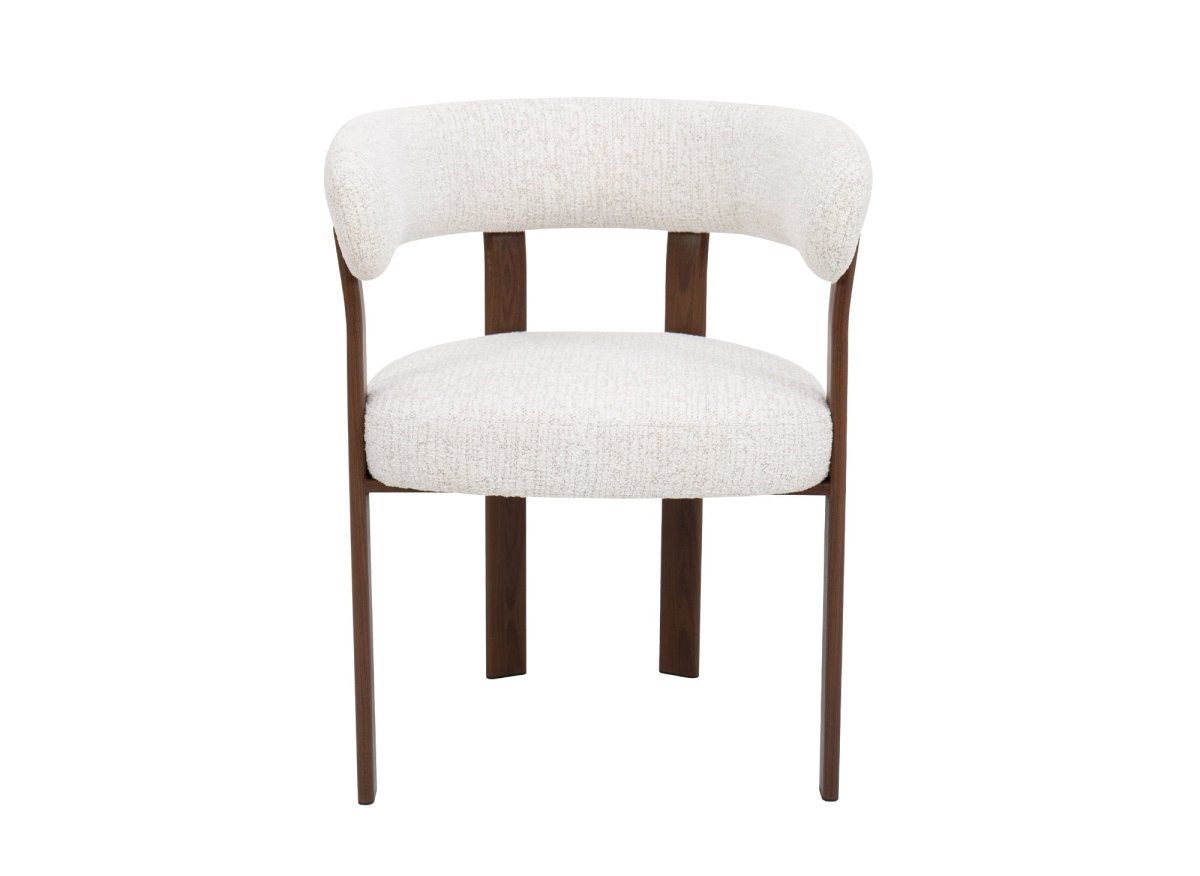 Lot de 2 chaises en velours tissé écru pieds en métal marron DIEGO - DécoInParis