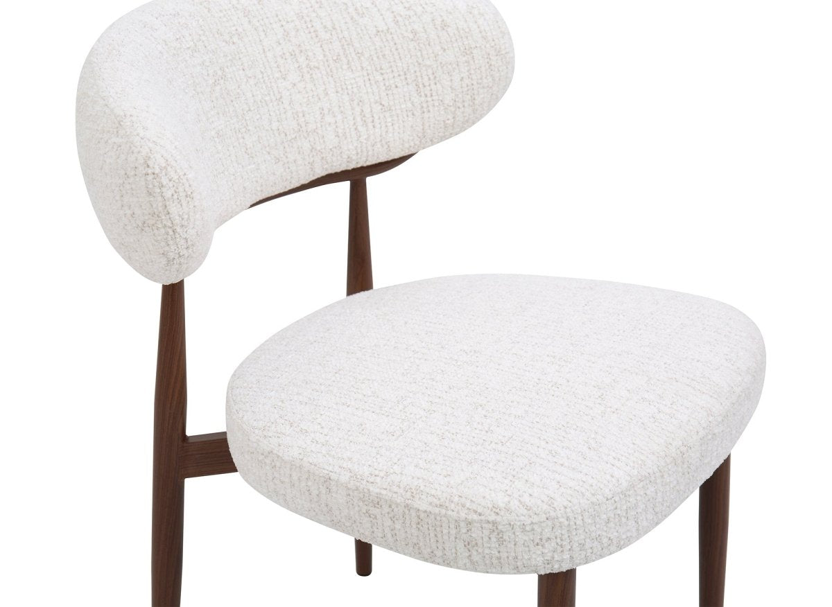 Lot de 2 chaises en velours tissé écru pieds en métal marron JULES - DécoInParis