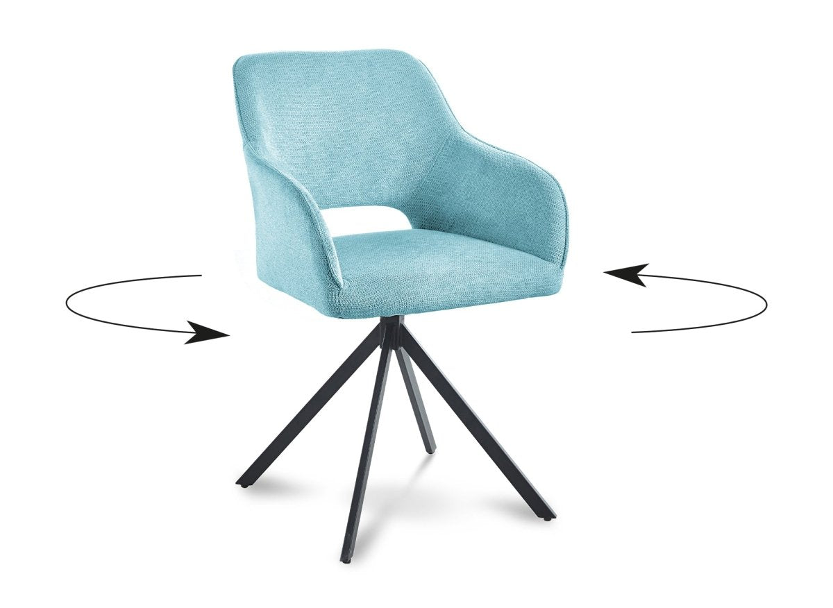 Lot de 2 chaises pivotantes design en velours vert d'eau CIEL - DécoInParis