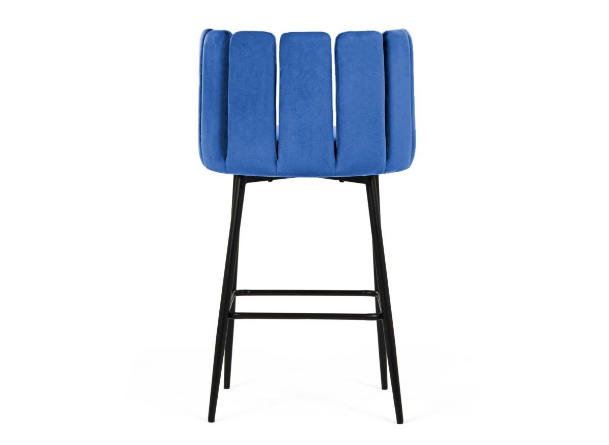 Lot de 2 tabourets de bar design en velours bleu DEBBY - DécoInParis