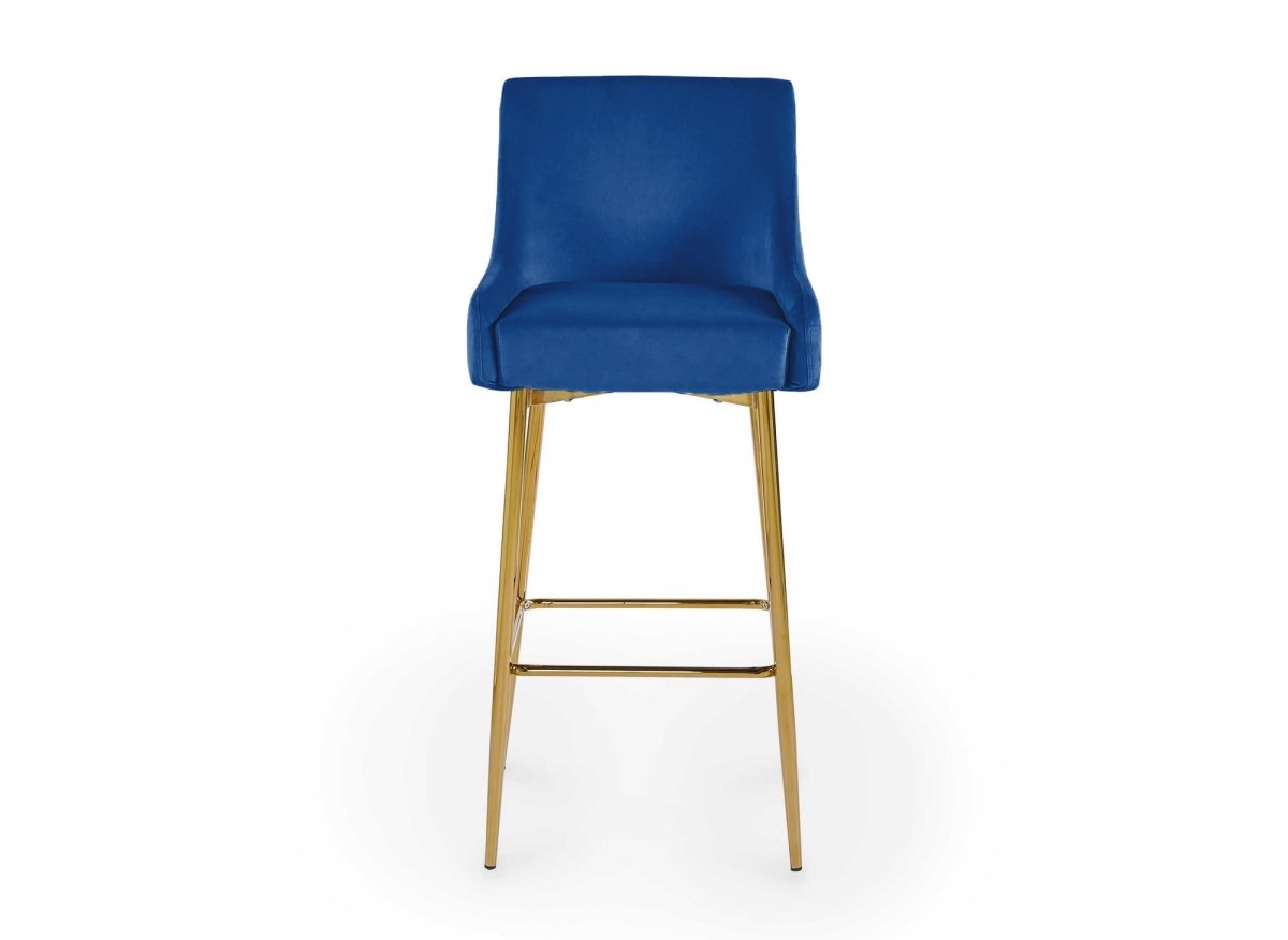Lot de 2 tabourets de bar design en velours bleu LALYA - DécoInParis