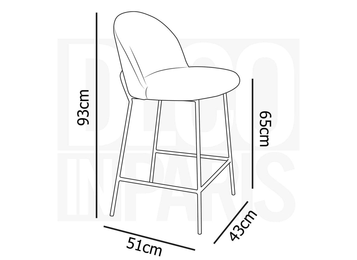 Lot de 2 tabourets de bar design en velours rose ARABEL - DécoInParis