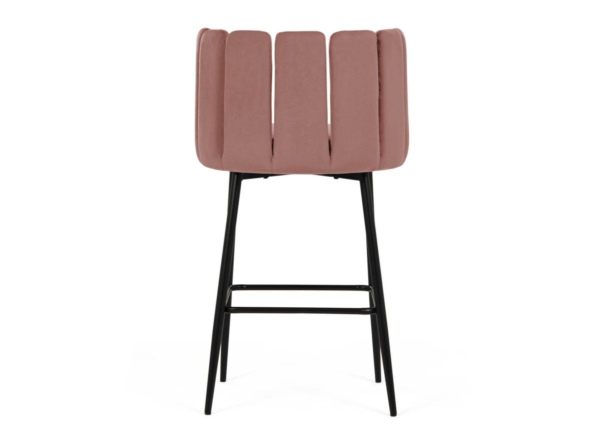 Lot de 2 tabourets de bar design en velours rose DEBBY - DécoInParis