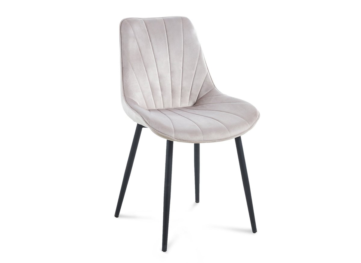 Lot de 4 chaises design en velours beige ELOVA - DécoInParis