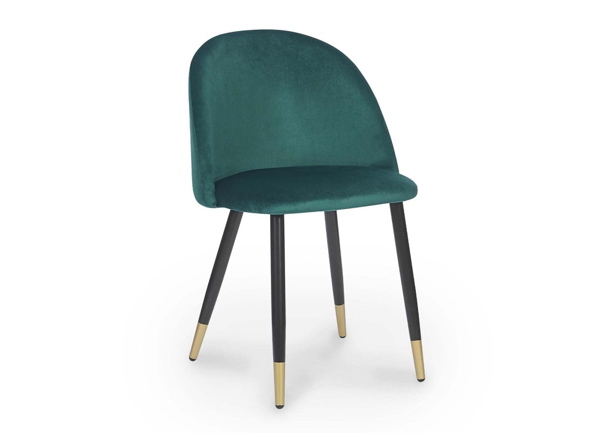 Lot de 4 chaises design en velours vert LYDIA - DécoInParis