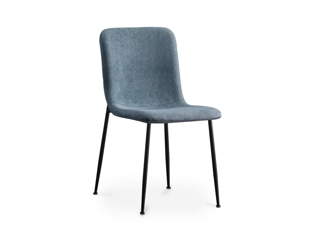 Lot de 4 chaises en tissu bleu CHERYL - DécoInParis