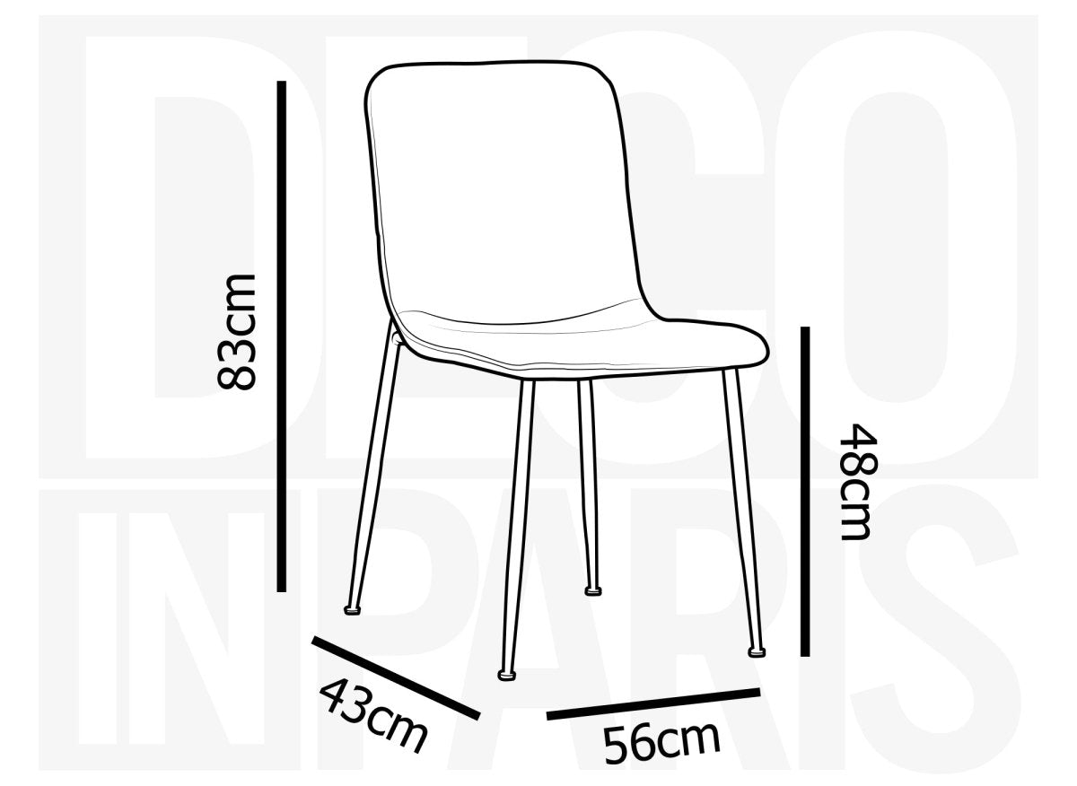 Lot de 4 chaises en tissu bleu CHERYL - DécoInParis