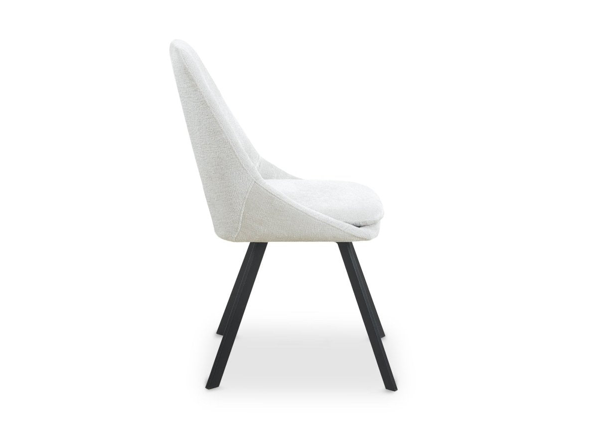 Lot de 4 chaises en velours texturé beige NARCISSE - DécoInParis